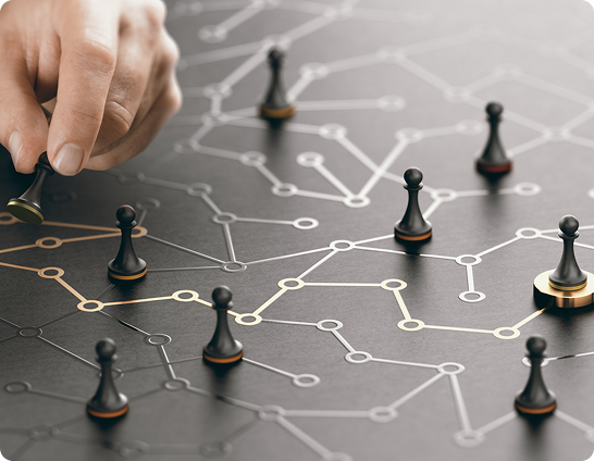 Strategic planning with chess pieces